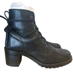 RARE Frye Vintage Sabrina Black Leather Ankle Boots 8